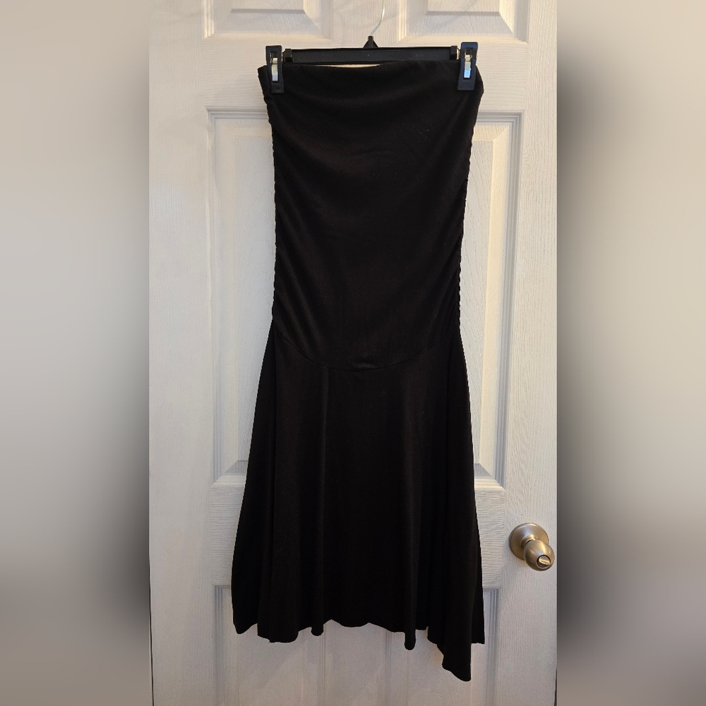 Black Strapless Cotton Dress